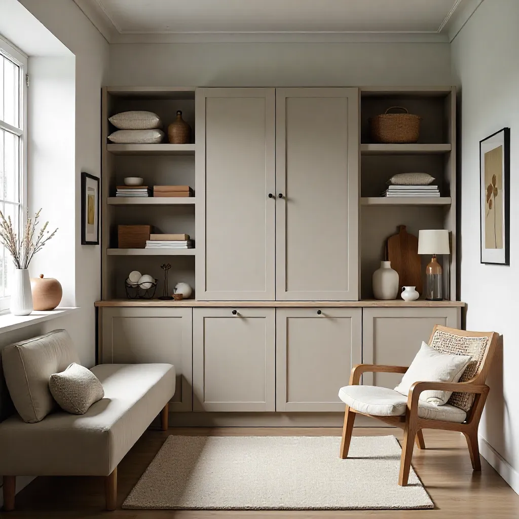 Modern Scandinavian living space with natural elements